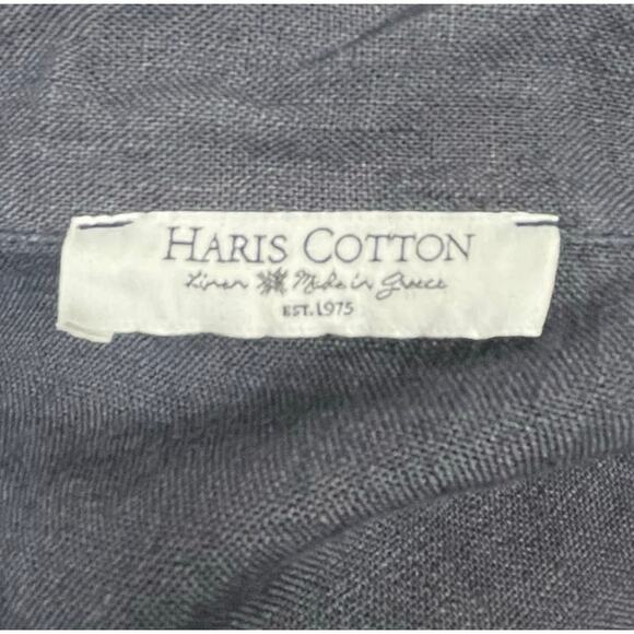 Linen Jacket Navy Blue Womens XL Button Down Collared Crop Jacket Casual Trucker - Picture 6 of 8